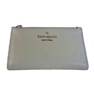 Kate Spade New York Pale Green‎ Leather Zip Around Wallet Card Holder